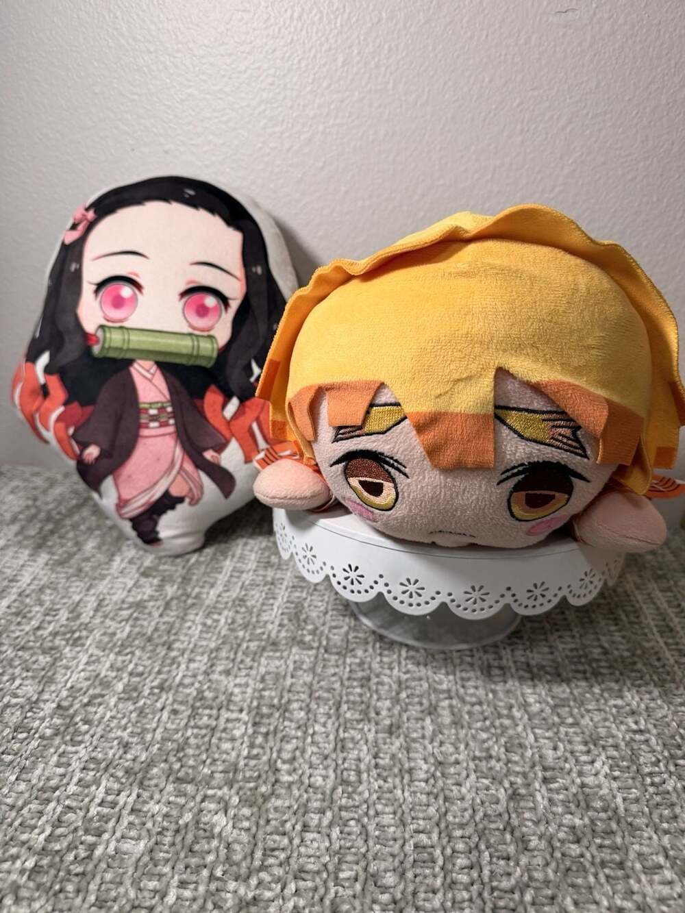 Demon Slayer Sega Zenitsu Agatsuma Plush and Nezuko Kamado Pillow Set